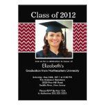 Chevron Photo Graduation Invitation - Maroon Black invitations