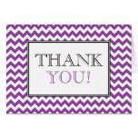 Chevron Purple & White Thank You Card