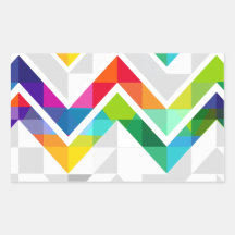 Chevron Rainbow Rectangle Sticker