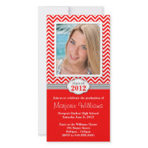 Chevron Stripe Graduation Invitation Class of 2012 Photo Card Template