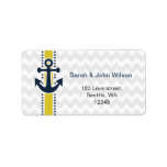 chevron stripes, anchor, nautical address labels