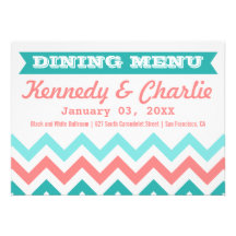Chevron Wedding Menu Cards