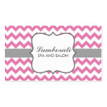 Chevron Zig Zag Pattern Elegant Modern Pink Business Card Templates