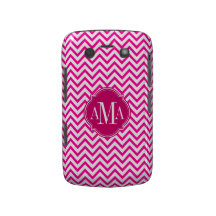 Chevron Zigzag Pink Pattern Monogram Case-Mate Blackberry Case