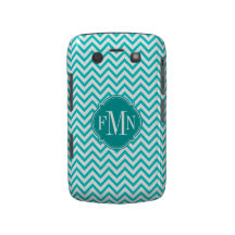 Chevron Zigzag Turquoise Pattern Monogram Blackberry Case