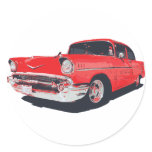 Chevy Bel Air vector illustration Round Sticker