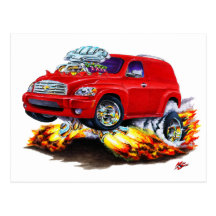 Chevy HHR Red Panel Truck Post Card