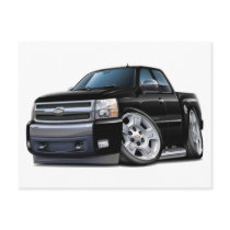 Chevy Silverado Black Extended Cab Postcard