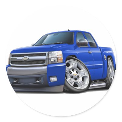 Chevy Silverado Blue Extended Cab Stickers by maddmaxart