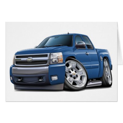 Chevy Silverado Blue Granite Extended Cab Card by maddmaxart