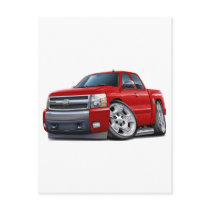 Chevy Silverado Red Extended Cab Postcards