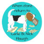 Chewing Beagle Bookplate Round Stickers