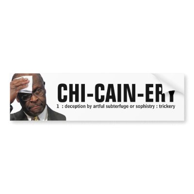 CHI-CAIN-ERY BUMPER STICKER by Robustoman