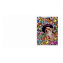 Chi Chi in Butterflies  - Chihuahua Puppy in Hat Business Card Template