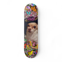 Chi Chi in Butterflies  - Chihuahua Puppy in Hat Skate Boards