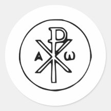 Chi Rho Round Stickers