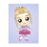 Chibi Ballerina Girl Postcard