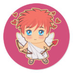 Chibi Cupid Round Stickers