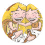 Chibi Gemini (distressed) Round Stickers