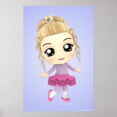 Chibi Girl Ballet Dancer Poster by megakawaii