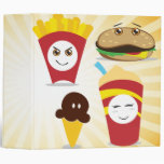 chibi kawaii fast food value meal 3 ring binders