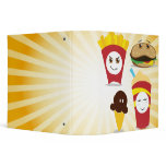 chibi kawaii fast food value meal 3 ring binders