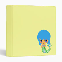 chibi magical mermaid blue hair binders