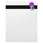 chibi magical mermaid purple hair customized letterhead