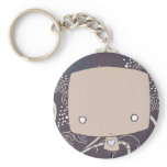 Chibi Robot ( purple wave kimono print) Key Chains