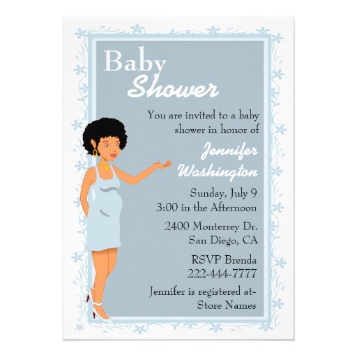 Chic African American Baby Boy Shower Invitation at Zazzle.ca