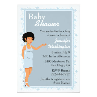 Chic African American Baby Boy Shower Invitation