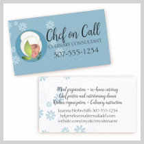 chic african american girl chef hat  biz card