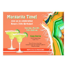 Chic and Contemporary Margarita Party Personalized Invitations
