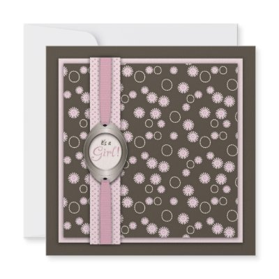 Chic Baby Girl Card Square Personalized Invitations by LullabyeDreams