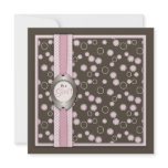 Chic Baby Girl Card Square invitations