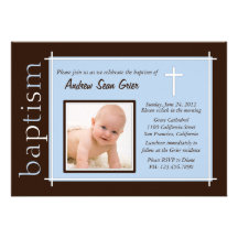 Chic Baptism Photo Invite [blue]