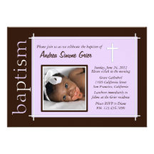 Chic Baptism Photo Invite [lavender]