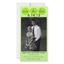 Chic Bird Silhouette & Dots Save the Date in Lime Photo Greeting Card