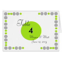 Chic Bird Silhouette & Dots Table Number in Lime