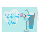Chic Blue Hawaii Martini Thank You Card