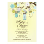 Chic blue mason jar floral baby shower invitation