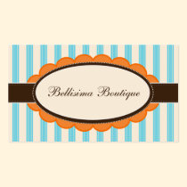 Chic Boutique Designer Business Cards: orange/blue business cards