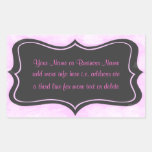 Chic Boutique Pink, Charcoal Grey Rectangular Stic Rectangular Stickers