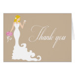 Chic Brown Modern Bride Thank You Card