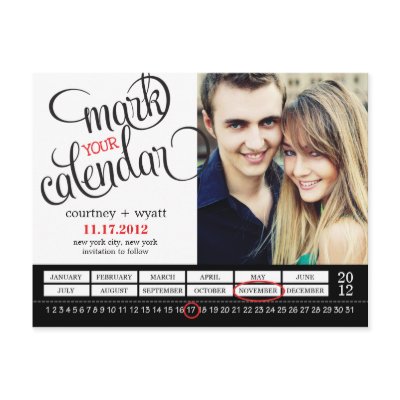 Chic Calendar Photo Save The Date Postcard by berryberrysweet