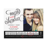 Chic Calendar Photo Save The Date Postcard