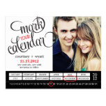 Chic Calendar Photo Save The Date Postcard