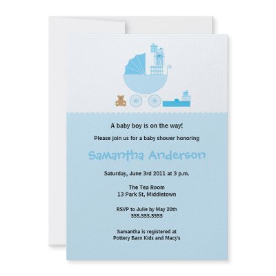 Chic Carriage Baby Shower Invitation - Boy by oddowl