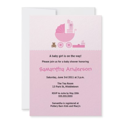 Chic Carriage Baby Shower Invitation - Girl by oddowl