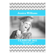 Chic Chevron Graduation Personalized Invitations
